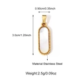 Dimensiones detalladas del colgante ovalado de nácar y acero inoxidable en oro 18K - Estilo Concha Ovalada Larga (25N06651G)