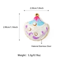 Shell-shaped stainless steel pendant with 18K gold plating and colorful enamel inlay - Pink Shell Fan Style (25N06355G-Pink)