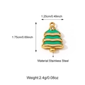 Detail of 18K gold stainless steel Christmas tree pendant with green enamel and crystal - Christmas Tree Style (25N06673G)