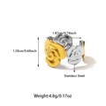 Three-dimensional two-tone gold and silver stainless steel rose flower ring for women - 3D Rose Flower Gold and Silver Style (25R01240GS)
