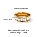 Anello in acciaio inossidabile dorato con zirconi baguette e larghezza di 0,60 cm - Taglia 6 / Larghezza 0.60cm / Oro