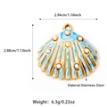 Blue and white shell pendant with pearls in 18K gold plated stainless steel - Blue & White Seashell Style (25N06356G-Blue)