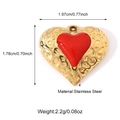 Pendaglio a cuore in acciaio inossidabile dorato con centro rosso e rilievo - Cuore Centro Rosso (25N06569G-1)