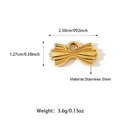 Pendente a fiocco in acciaio inossidabile dorato con dimensioni precise e finitura lucida - Componente a Forma di Fiocco (25N06324G)