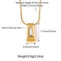 Detalles del collar de cadena de serpiente en acero inoxidable con colgante de circón - Zirconia Transparente (25N06676G-1)