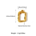 Pendente rettangolare in acciaio inossidabile dorato martellato con dimensioni e peso - Stile Rettangolo Martellato Irregolare (25N06323G)