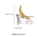 Tweekleurige gevlochten roestvrijstalen open ring in goud en zilver finish - Kruis Verweven Boogstijl (25R01247GS)