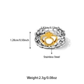 Two-tone stainless steel crown ring featuring gold and silver finish with size specs - Crown Shape Gold and Silver Style (25R01250GS)