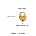 Polished 18K gold plated stainless steel heart padlock charm with precise measurements - Gold Heart Lock Style (25N06320G)
