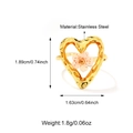 18K gold-plated stainless steel ring with dried flower heart and hammered texture - Hammered Heart Pink Flower (25R01674G)