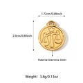 Ciondolo Bilancia in acciaio inossidabile placcato oro 18K dimensioni 2,0x1,72cm - Ciondolo Segno Zodiacale Bilancia (25N06311G)