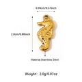 Golden stainless steel seahorse pendant charm with 2.0cm height dimensions shown on white - 25n06295g