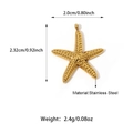 Starfish pendant in 18K gold plated stainless steel with textured grain finish - Gold Textured Starfish Style (25N06299G)