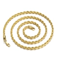 Elegant 18K gold-plated stainless steel rope chain with secure lobster clasp finish - 2mm Width / 40cm (16 Inch) / Gold