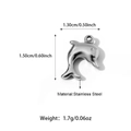 Silver dolphin-shaped stainless steel pendant 1.30x1.50cm for DIY jewelry making - Silver Dolphin Shape Style (25N06305S)