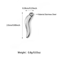 Polished stainless steel horn pendant charm with 2.0cm length and 0.58cm width details - Silver Stainless Steel Horn Chili Style (25N06293S-1)