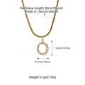 Ronde hanger ketting met gouden slangenketting en afmetingen op een witte achtergrond - Goud 0