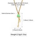 Elegant gold stainless steel flower necklace with personalized charm for women - Gold Green Center Flower Style (CN04209G-2) / Gold