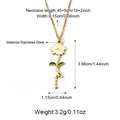 Elegant gold daisy flower necklace in stainless steel with white enamel petals - Gold Daisy Style (CN04209G-4) / Gold