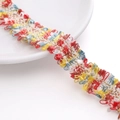 Kleurrijke geweven kwastjesrand met gouddraad voor doe-het-zelf kledingaccessoires - 4 Gouden Lijnen 3cm Breedte / Samba Rood