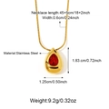Gouden roestvrijstalen ketting met rode druppelhanger en slangenketting variant - Goud-Rode Waterdruppel (25N06601G-R)
