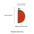 Semicircle watermelon charm in red and green enamel with stainless steel base - Half Round Watermelon Style (25N06497G-2)