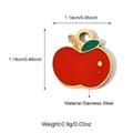 Red enamel apple shape stainless steel pendant charm for DIY jewelry making - Apple Style (25N06499G)