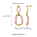 Orecchini geometrici irregolari in acciaio dorato con smalto rosa elegante - Stile Rosa (25E01600G-1)