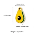 Avocado-shaped stainless steel pendant in yellow and green enamel finish, 1.7cm height - Avocado Style (25N06500G)