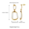 Orecchini geometrici irregolari in smalto bianco e acciaio inossidabile dorato - Stile Bianco (25E01600G-2)