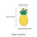 Yellow pineapple pendant in stainless steel for DIY jewelry with dimensions and weight - Pineapple Style (25N06498G)
