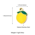 Stainless steel lemon charm pendant with yellow enamel finish and dimension markings - Lemon Style (25N06502G-1)