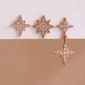 Elegant rose gold star earring set with micro-pave zircons in bohemian style for women - Earring Set / Rose Gold Style (Y27329)