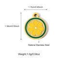 Lemon slice stainless steel pendant with yellow enamel and gold finish, 1.15cm wide - Lemon Slice Style (25N06502G-2)