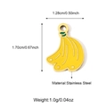 Handmade yellow enamel banana charm in stainless steel for DIY jewelry making - Banana Style (25N06501G)