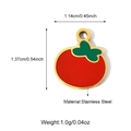Red tomato enamel fruit pendant in stainless steel for DIY jewelry making - Tomato Style (25N06507G)