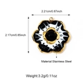 Colgante floral de acero inoxidable con esmalte blanco y negro y detalles dorados - Negro-Blanco Flor (25N06665G-3)