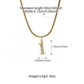 Collana a catena serpente dorata in acciaio inox con pendente numero 1 di cristalli - Oro 1