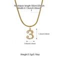 Collana a serpente dorata in acciaio con ciondolo numero 3 in cristallo e misure - Oro 3