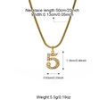 Vergulde hiphop ketting met cijfer 5 hanger, slangenketting en steentjes 50cm - Goud 5