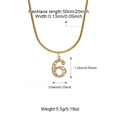 Gouden slangenketting met kleine met kristallen bezette nummer 6 hanger voor dames - Goud 6