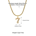 Gouden slangenschakelketting met een met ijs bedekte nummer 7 hanger, lengte 50 cm - Goud 7