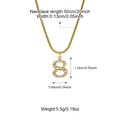 Gouden nummer 8 hanger ketting met zirkonia aan een ronde slangenketting voor dames - Goud 8
