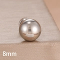 Macro shot of 8mm polished silver round ball stud earring with a smooth mirror finish - 8mm Style (Y27461) / Silver