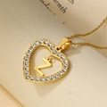 Goldene Herzkette mit Buchstaben Z und funkelnden Strasssteinen für Damen - Buchstabe Z / Gold