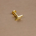 Λήψη macro από σκουλαρίκι labret από χρυσό ατσάλι με σχήμα κεραυνό και ζιργκόν - Σχήμα Κεραυνού (Y20468) / Χρυσό