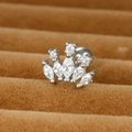 Sparkling crown cartilage earring with stainless steel screw ball back for women - 0.8mm / Silver (Y20411-14)