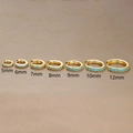 Size comparison chart of golden zircon hoop earrings ranging from 5mm to 12mm - 10mm / Gold Blue Zirconia (E1014A)