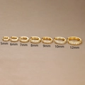 Set of gold hoop earrings with white zircon inlays ranging from 5mm to 12mm diameter - 10mm / Gold White Zirconia (E1014A)