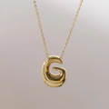Pendentif lettre G style ballon plaqué or 18 carats avec finition miroir brillante - Lettre G (G)